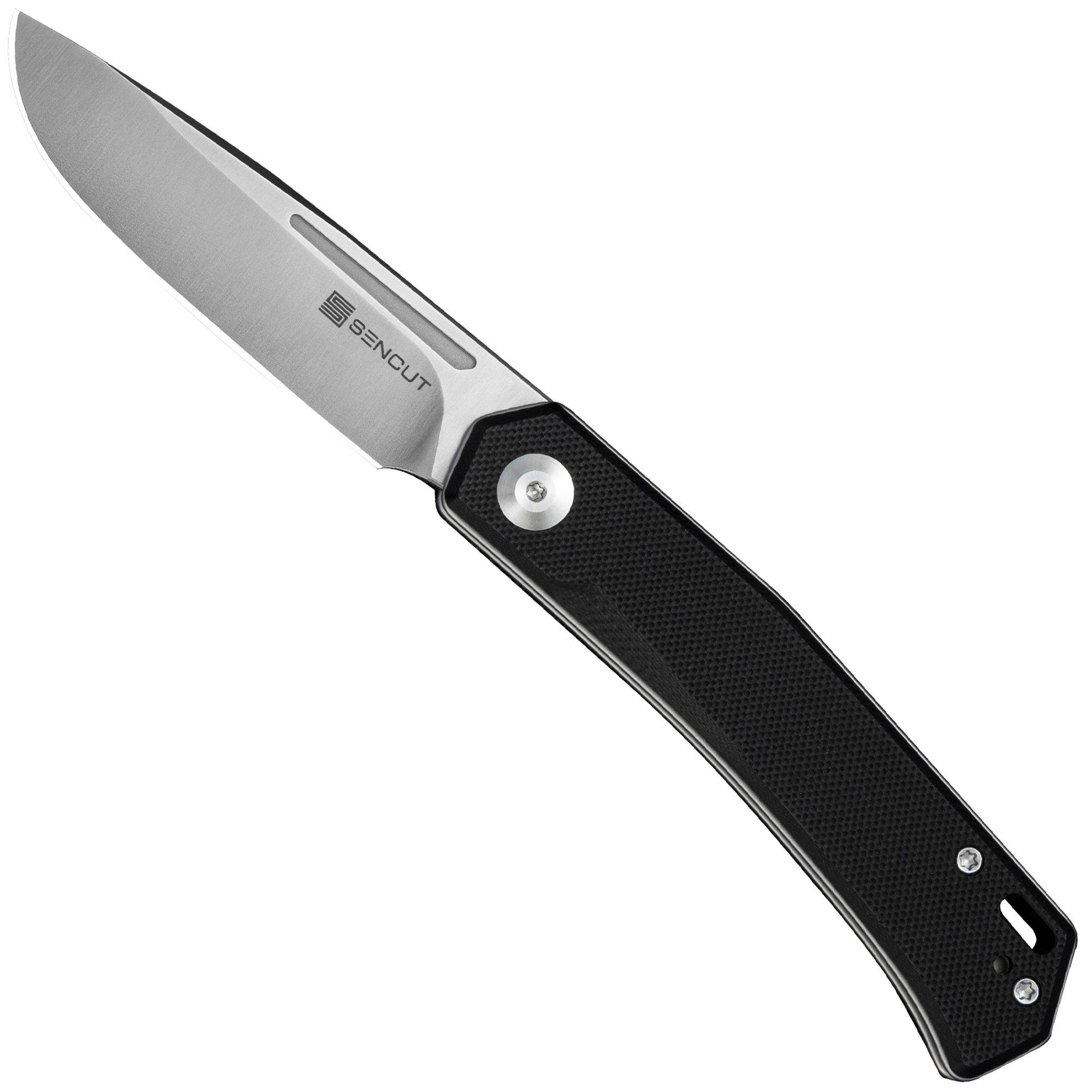 SENCUT Braxx S25089-1, Satin D2, Black G10 pocket knife