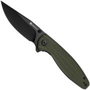 Image for SENCUT Vyrce S25104-1, Black D2, OD Green G10 pocket knife