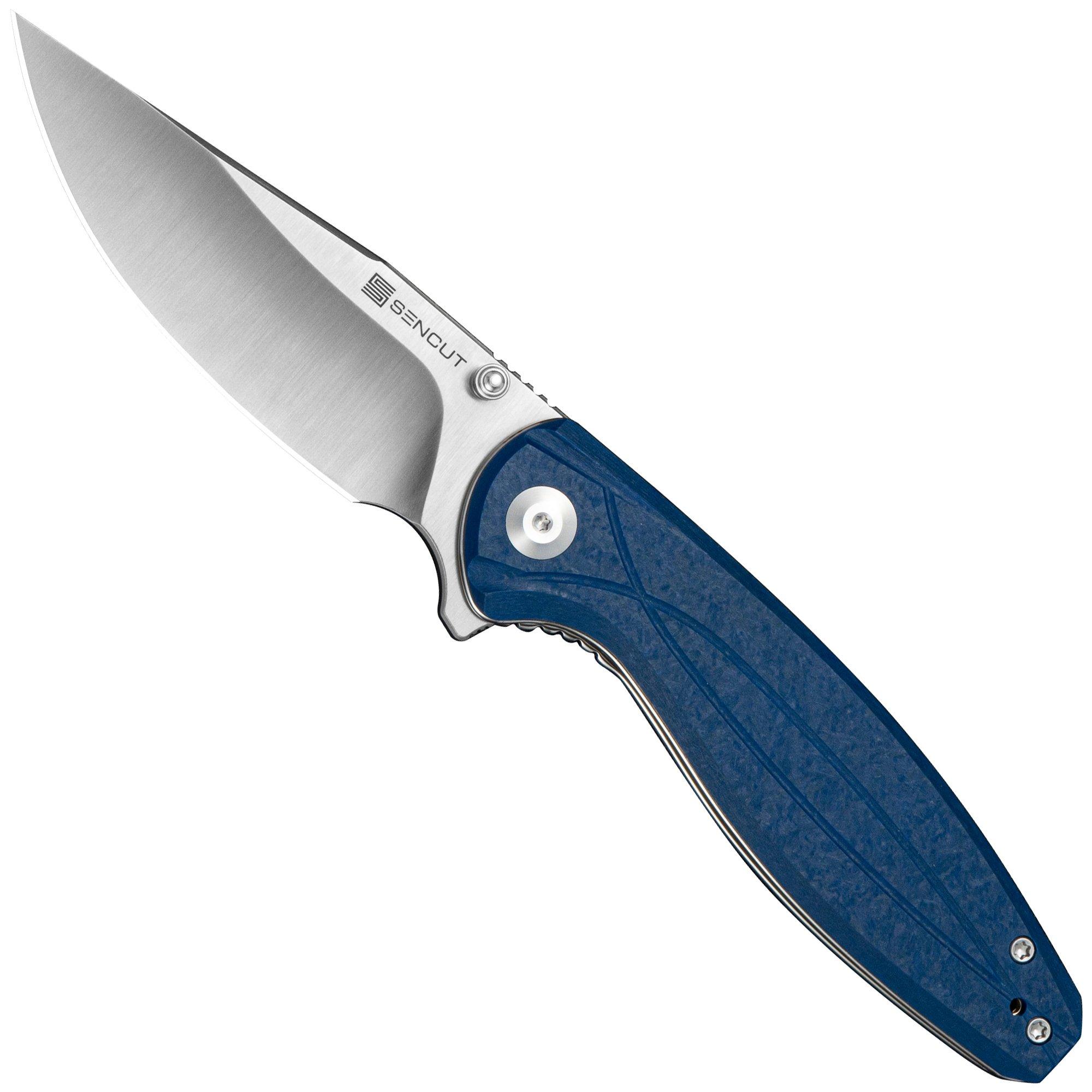 Nóż składany SENCUT Vyrce S25104-2, Satin D2, Blue Shredded G10