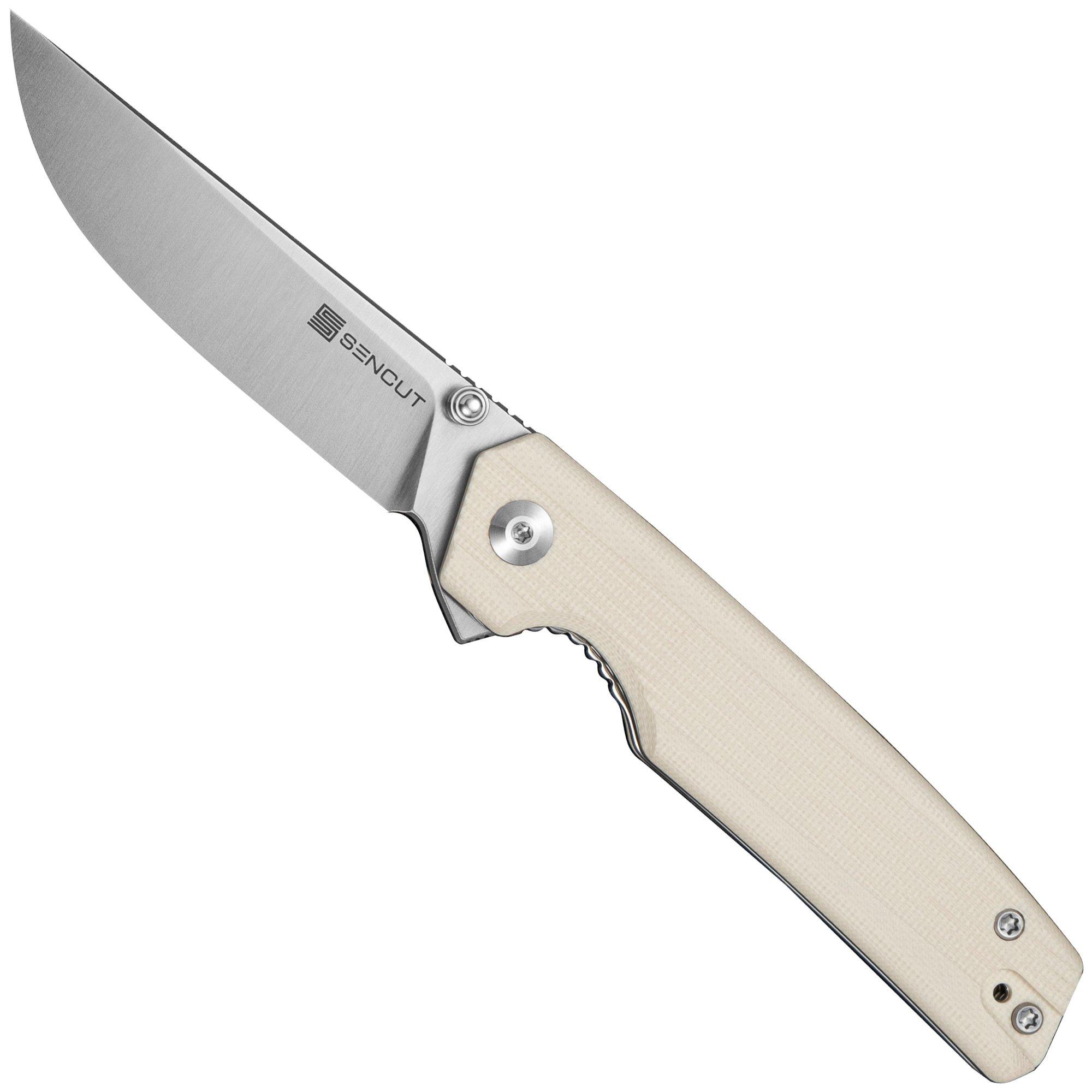 SENCUT Stria S25112-1, Satin D2, Milled Ivory G10 couteau de poche