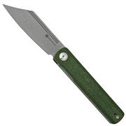 SENCUT Bronte SA08B Stonewashed, Green micarta, pocket knife