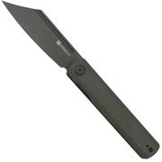 SENCUT Bronte SA08F Black Stonewashed, Dark Green micarta, couteau de poche