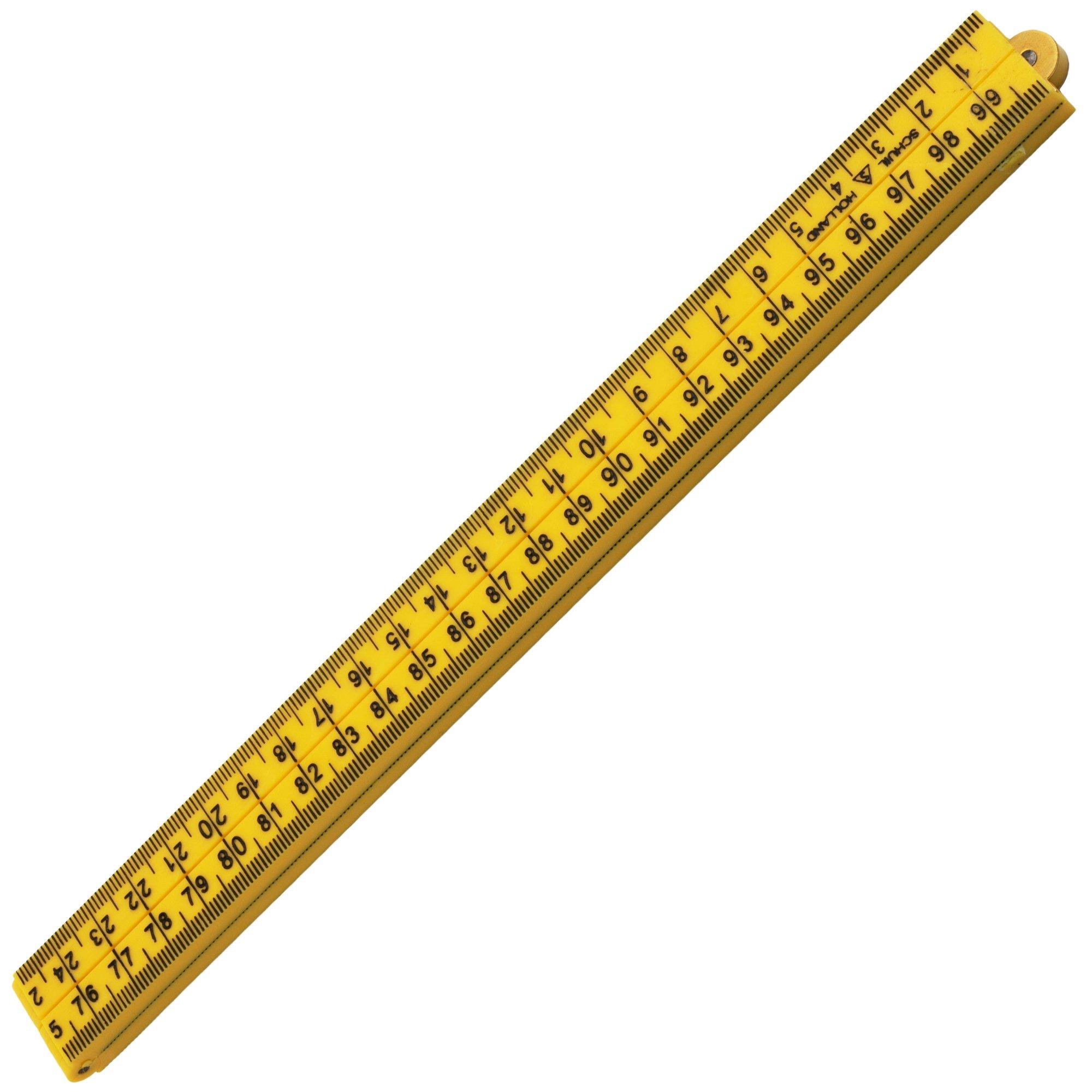 Schuil 8623, règle pliante en plastique jaune, 1 m