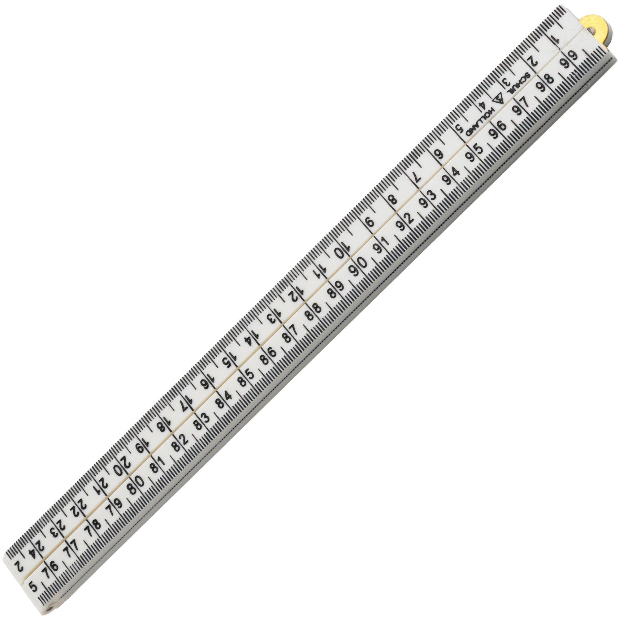 Schuil 8624, règle pliante en plastique blanc, 1 m