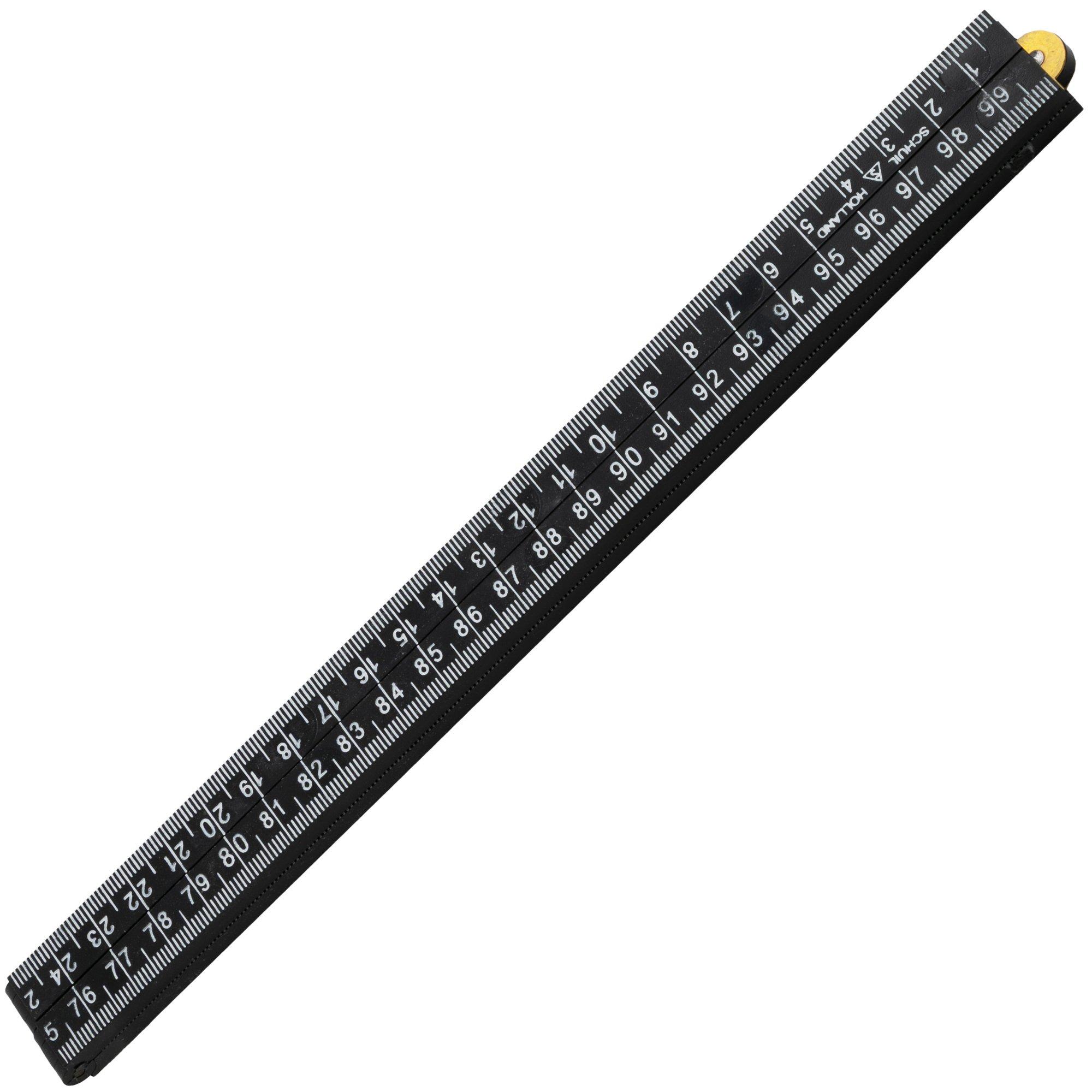 Schuil 8625, règle pliante en plastique noir, 1 m