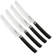 Shizu Hamono Takumi SS-1170-4, steak knife set 4 pieces, damascus steel, 12.5 cm