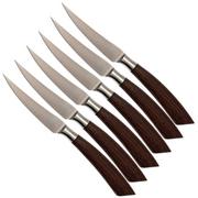 Saladini 6-delige juego de cuchillos para carne 23 cm, wengé
