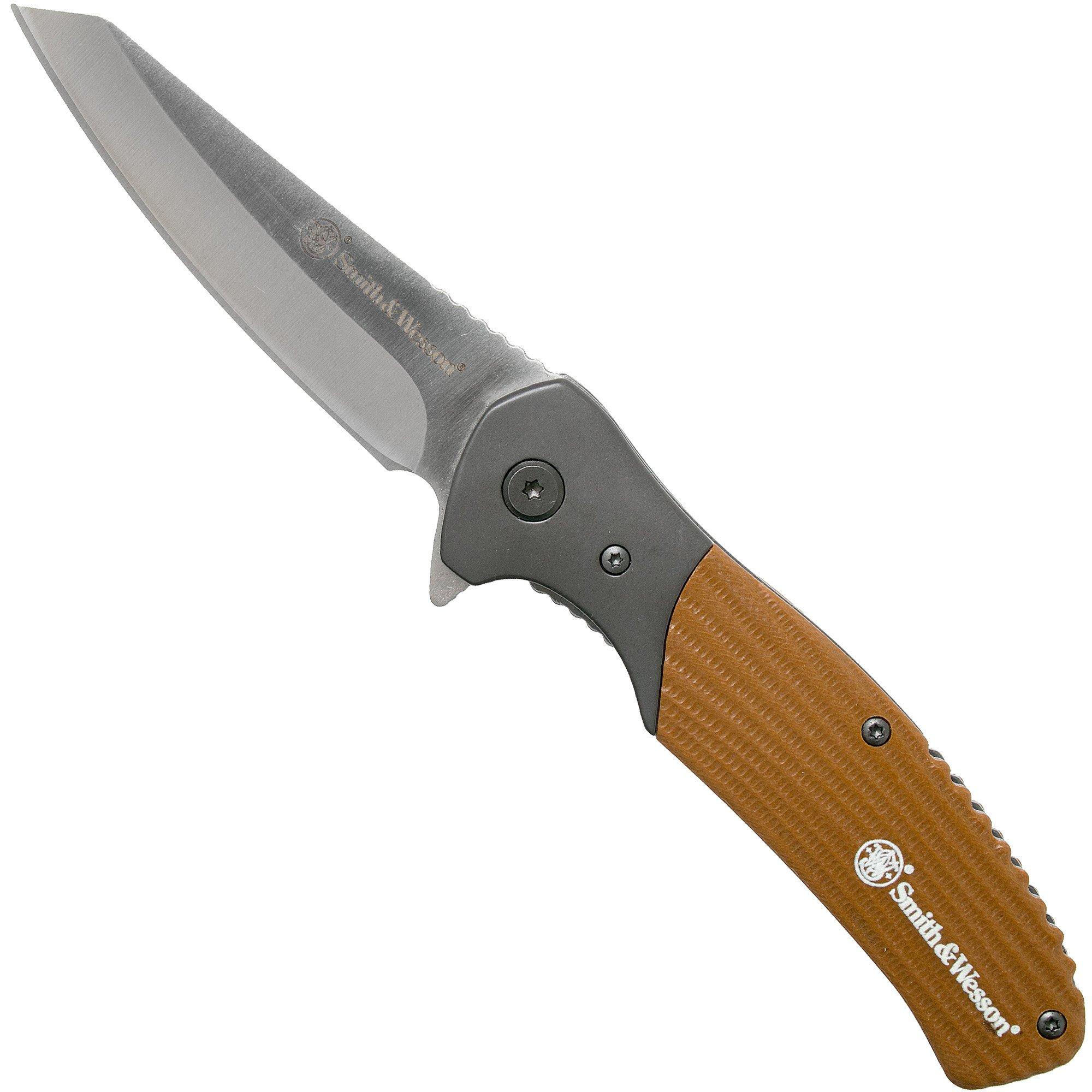 Smith & Wesson Border Guard Klappmesser – Klingenlänge 10,8 Cm, Mit Glasbrecher & Gurtschneider