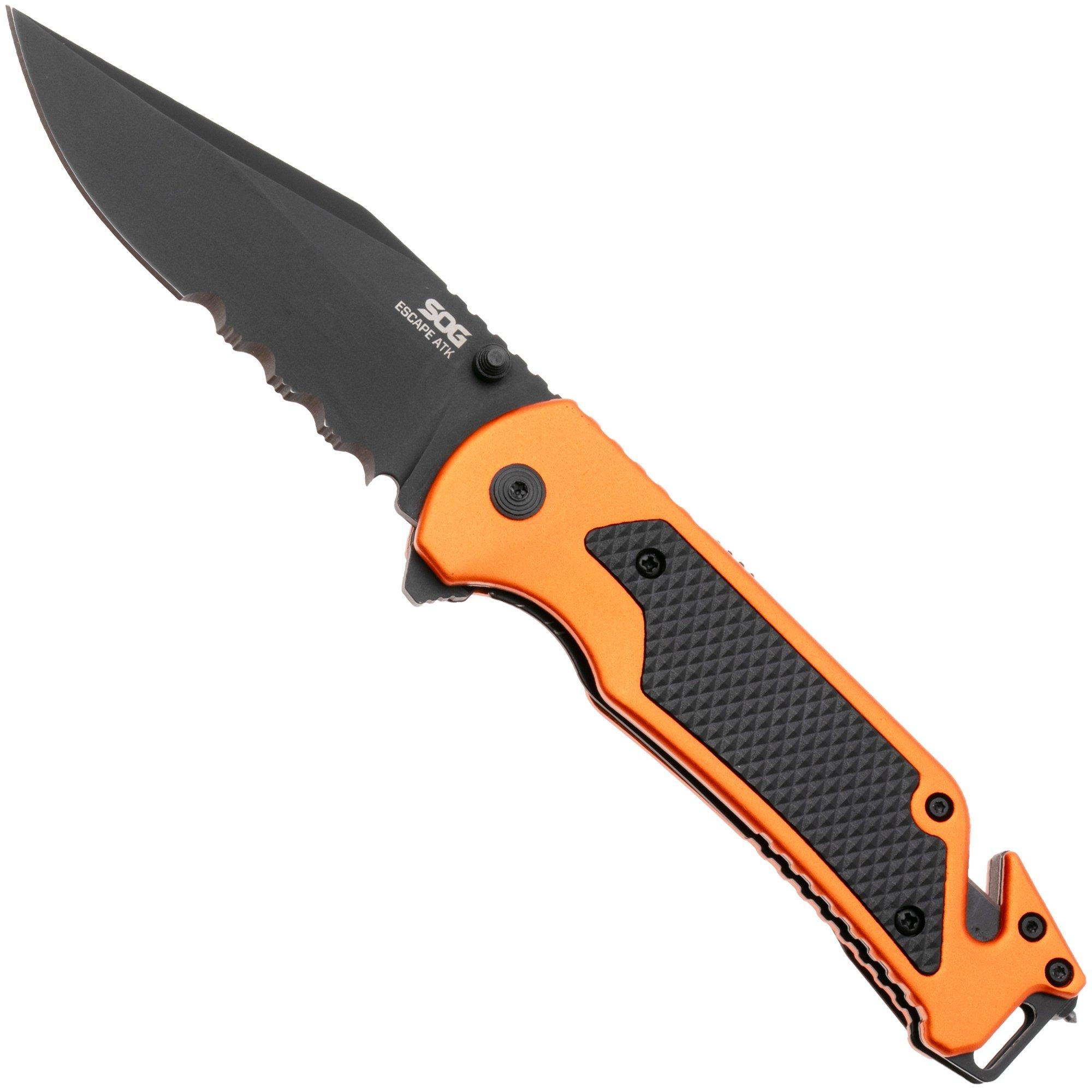 SOG Escape ATK 2.0 11-52-02-43, Titanium Nitride AUS-8, Hi Viz Orange Aluminum zakmes