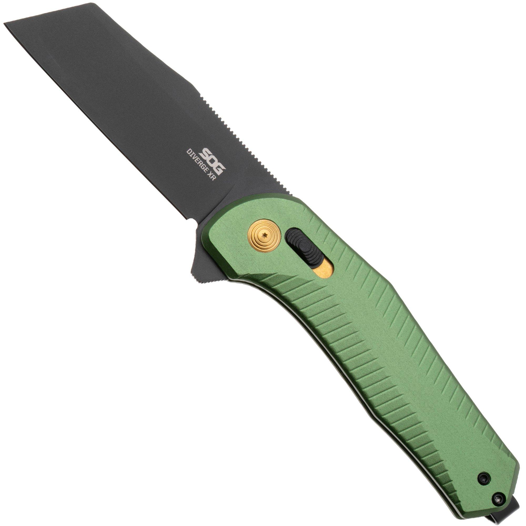SOG Diverge XR 12-02-03-43, Black PVD D2, Forest Green Aluminum zakmes