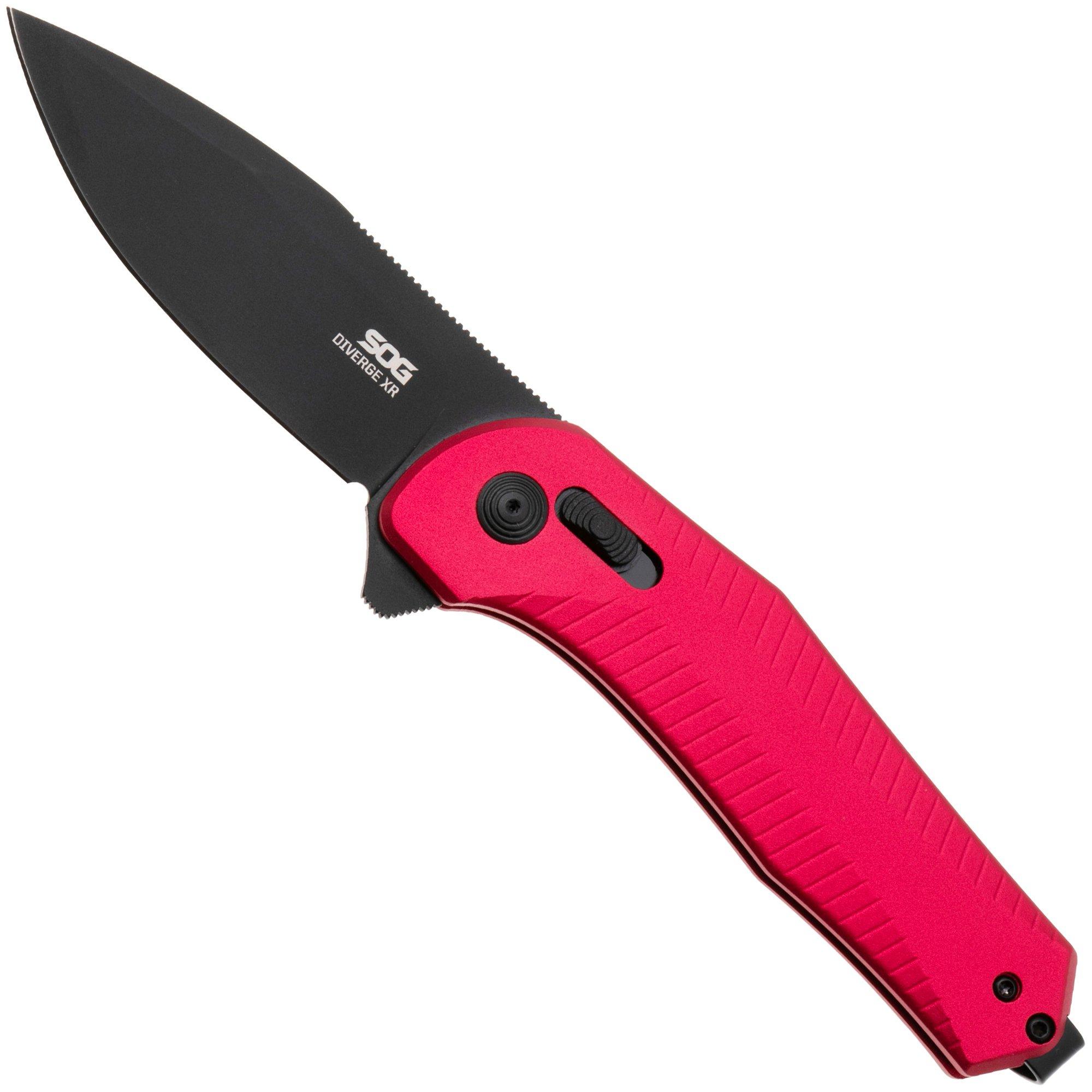 SOG Diverge XR 12-02-06-43 Drop Point, Dark Red + Black, pocket knife