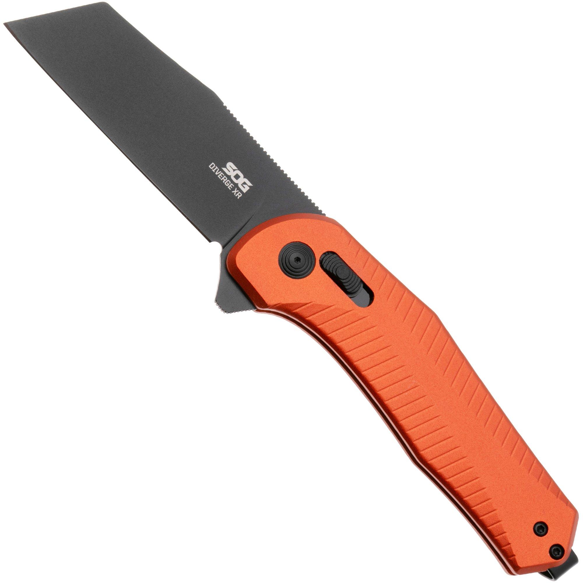 SOG Diverge XR 12-02-07-43, Black PVD D2, Burnt Orange Aluminum zakmes