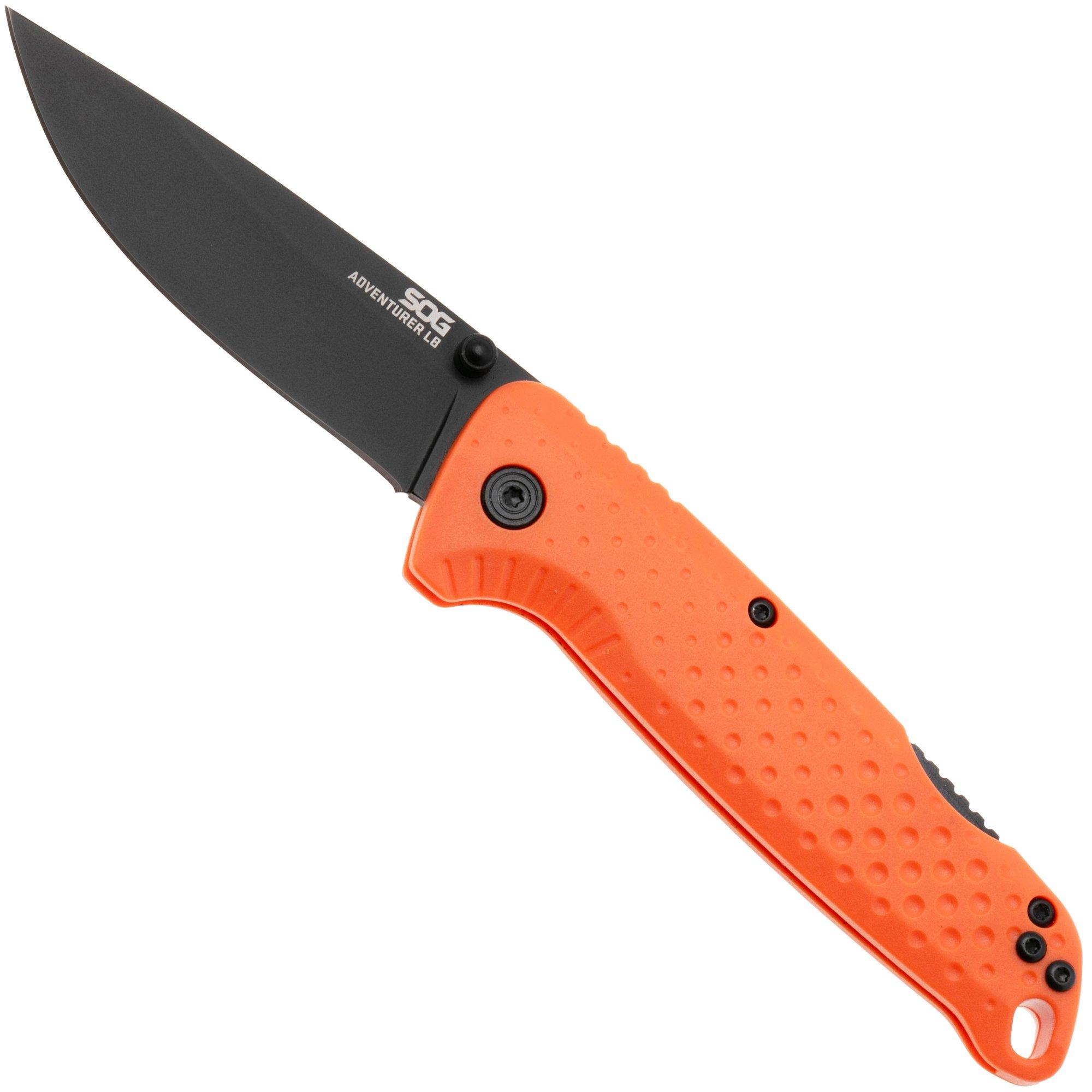 SOG Adventurer LB 13-11-02-43, Titanium Nitride 5CR15MOV,  Blaze Orange GRN zakmes