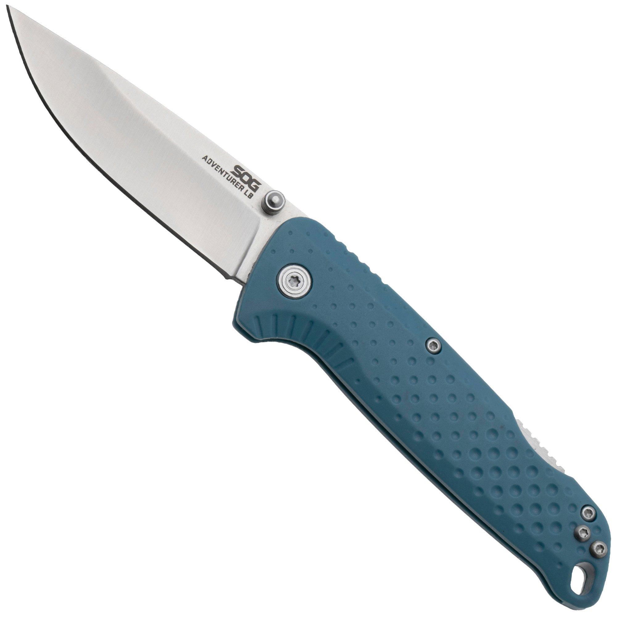 SOG Adventurer LB 13-11-03-43, Satin 5CR15MOV, Nordic Blue GRN pocket knife