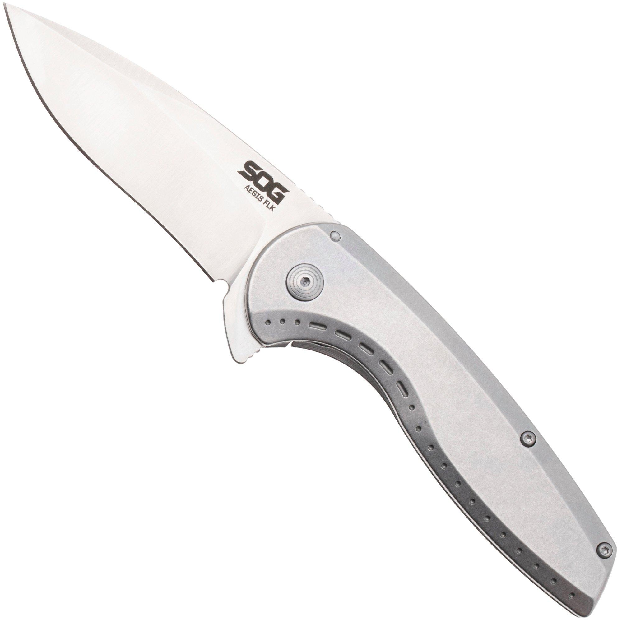 SOG Aegis FLK 2.0 14-41-03-43, Stonewashed 8Cr13MoV, Stainless Steel zakmes