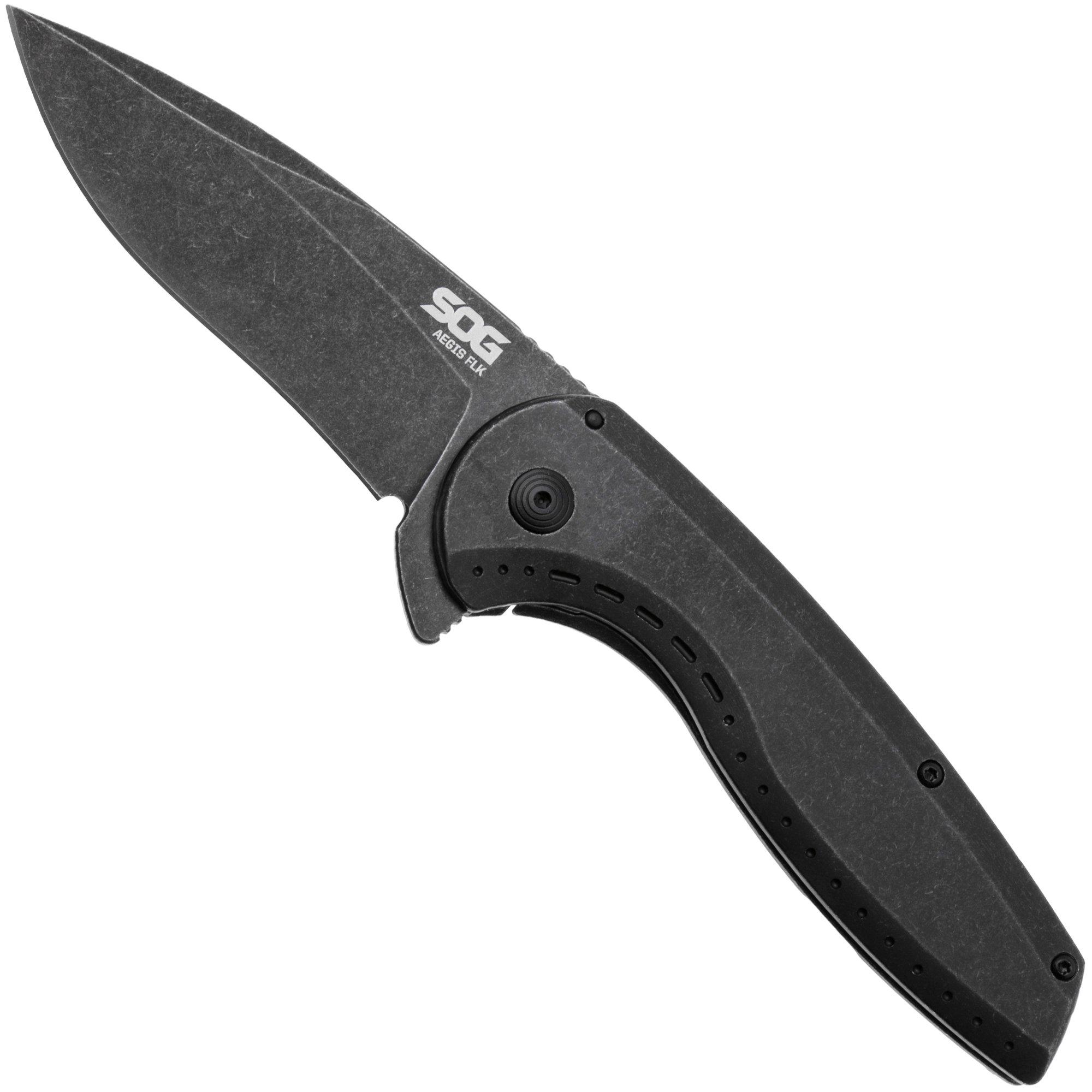 SOG Aegis FLK 2.0 14-41-05-43, Black PVD 8Cr13MoV, Black Stainless Steel zakmes