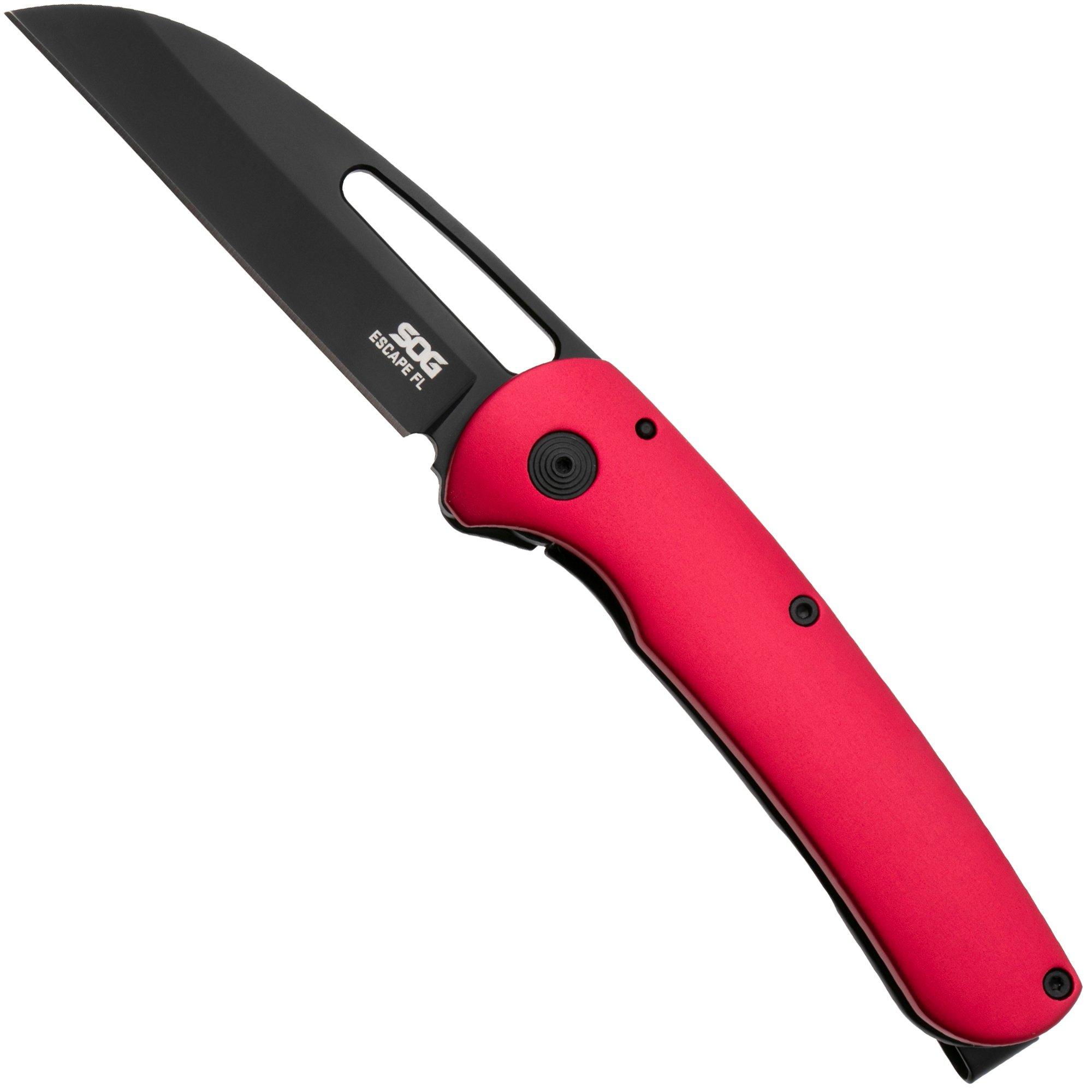 SOG Escape FL 2.0 14-52-03-57, Black TiNi 440C, Black Stainless Steel Red Aluminium, pocket knife