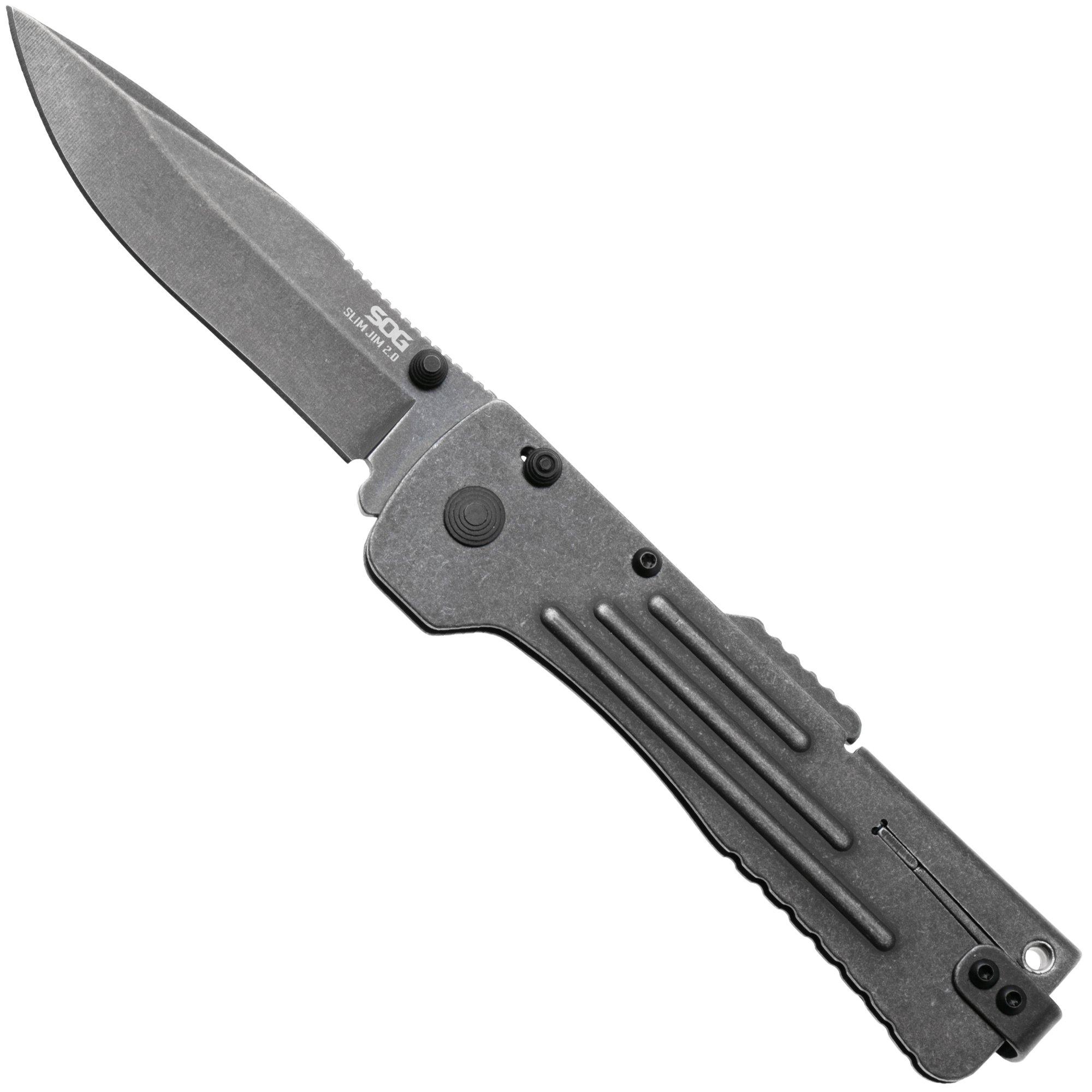Nóż składany SOG SlimJim 2.0 SJ42-CP Blackwashed Blade, Blackwashed Stainless Handle, z asystą otwierania