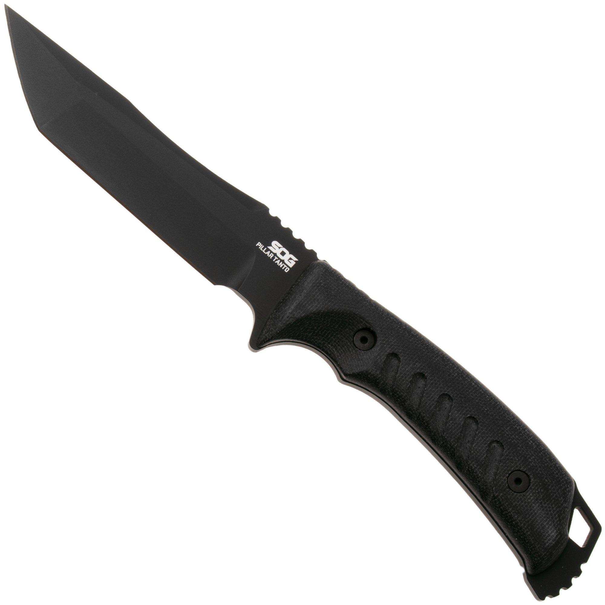 SOG Pillar Tanto UF2001-BX, Black CPM S35VN, Black Micarta, vaststaand mes
