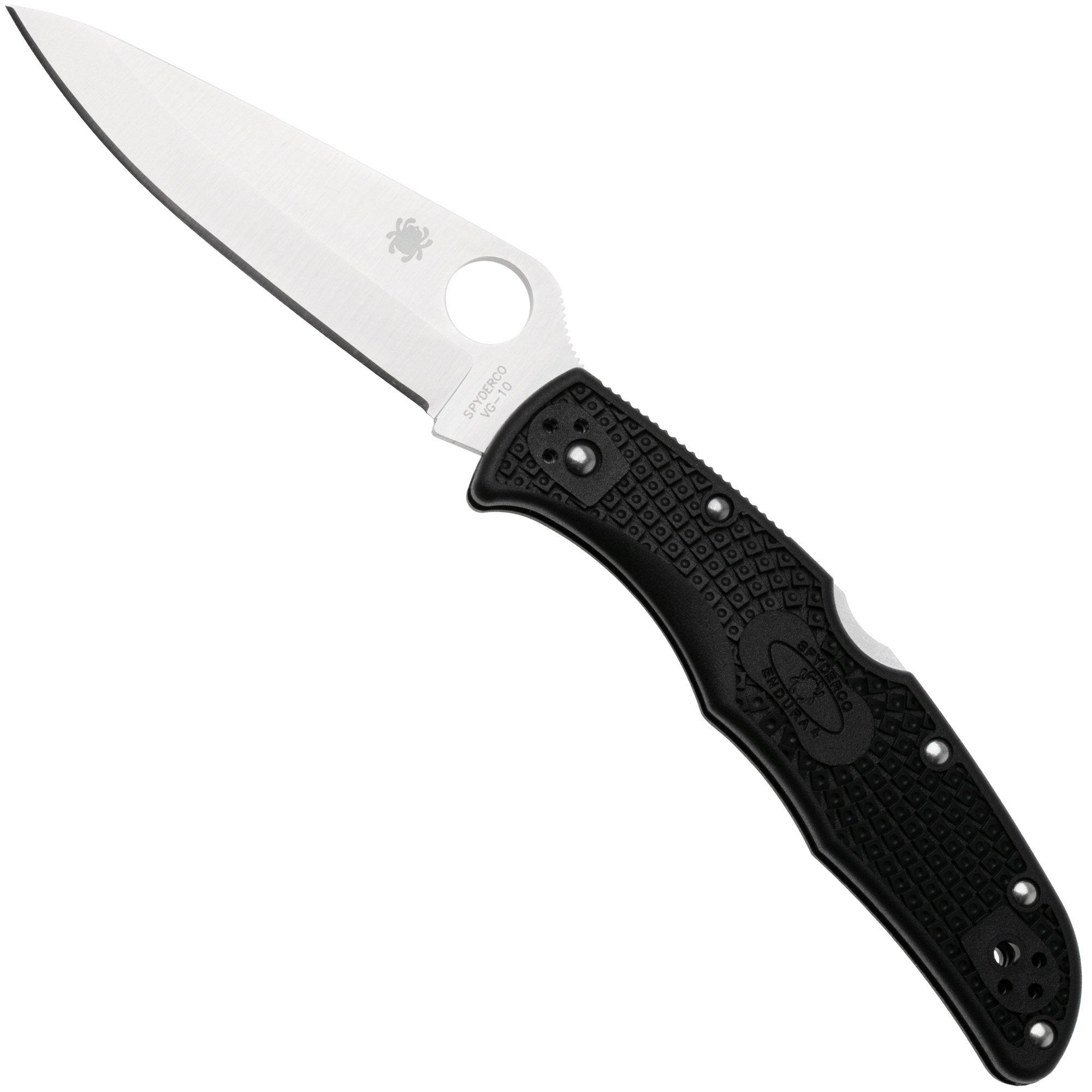 Spyderco Endura 4 C10PBK Black FRN plain edge zakmes