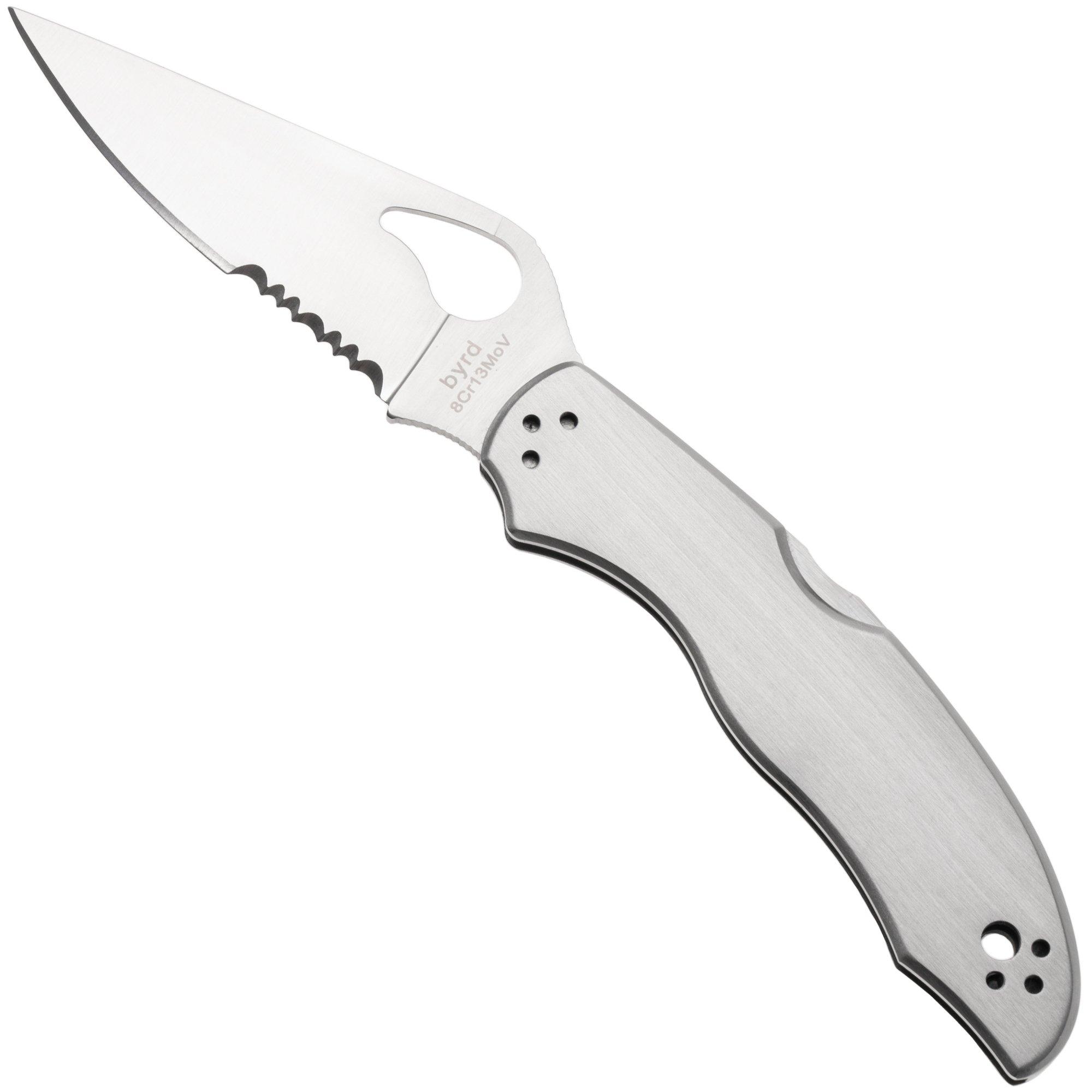 Spyderco Byrd Harrier 2 Stainless BY01PS2 couteau de poche partly serrated