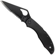 Spyderco Byrd Meadowlark Black 04BKPS2 partly serrated pocket knife