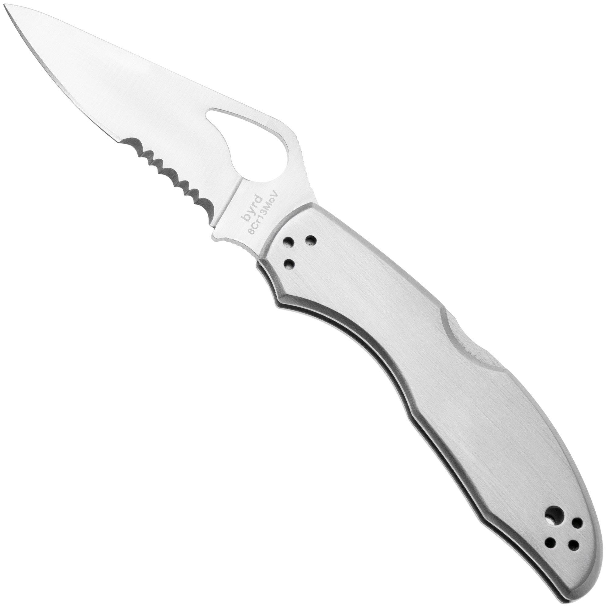 Spyderco Byrd Meadowlark 2 Stainless Steel BY04PS Taschenmesser mit Teilwellenschliff
