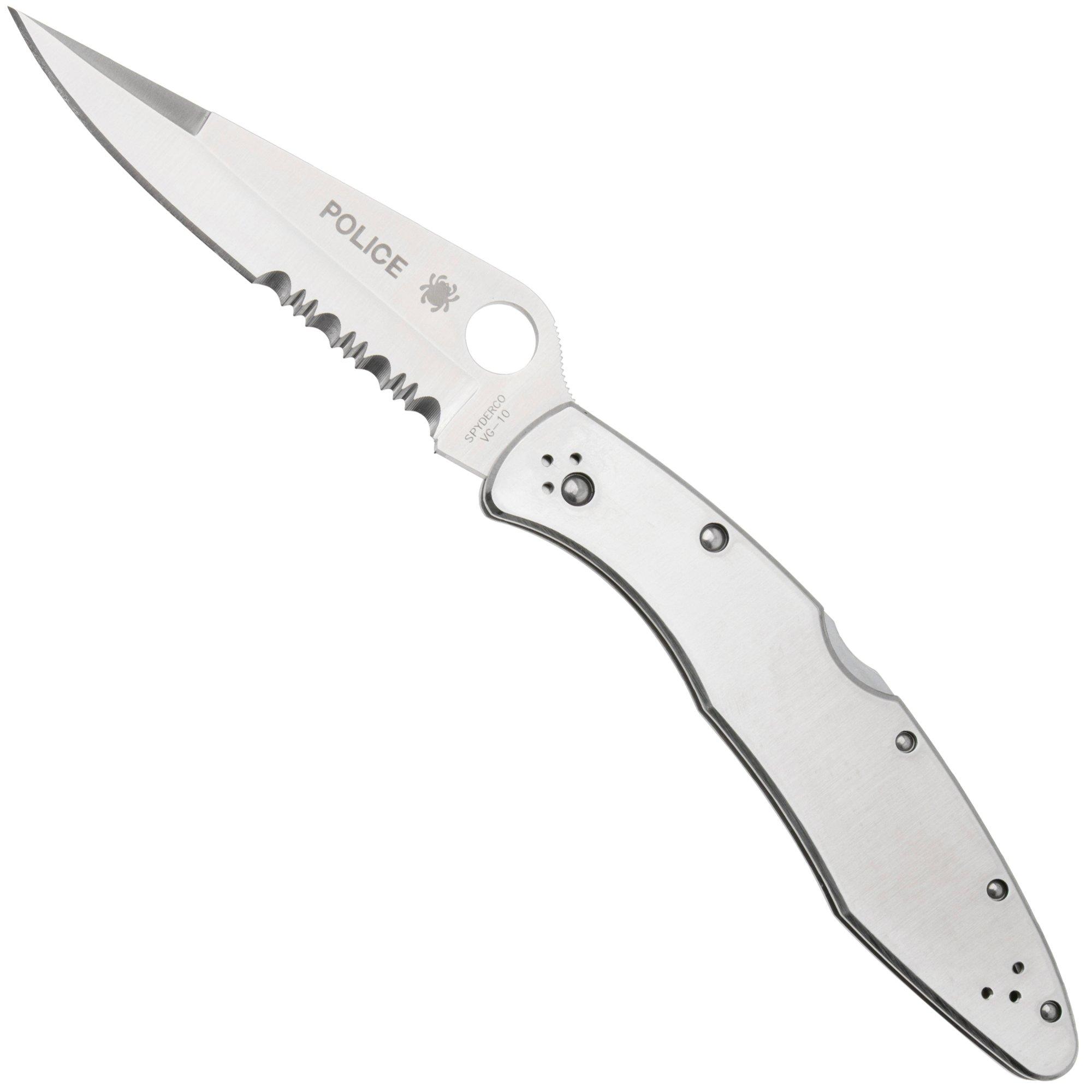 Spyderco C07 Police en partie dentelé, Inox