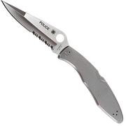 Spyderco C07 Police parzialmente seghettato, inox