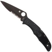 Spyderco Endura 4 Black C10PSBBK partly serrated pocket knife