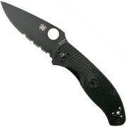 Spyderco Tenacious Lightweight Black C122PSBBK FRN partly serrated pocket knife