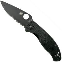 Image for Spyderco Tenacious Lightweight Black C122PSBBK FRN partly serrated pocket knife