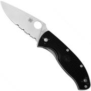 Spyderco Tenacious Lightweight C122PSBK FRN Taschenmesser mit Teilwellenschliff, schwarz