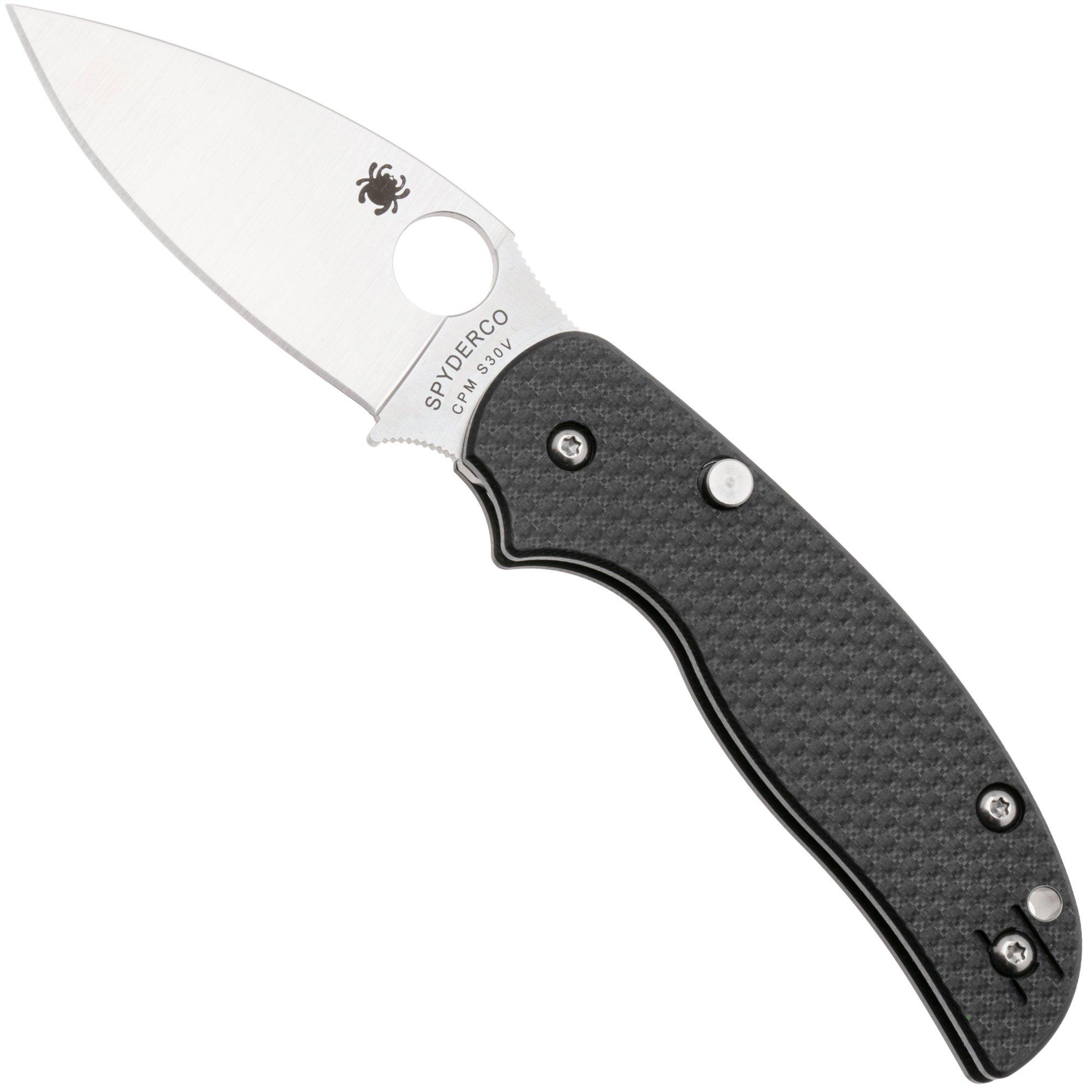 Spyderco Sage 6 Button Release Compression Lock C123CFBCLP Carbon Fiber G10 pocket knife