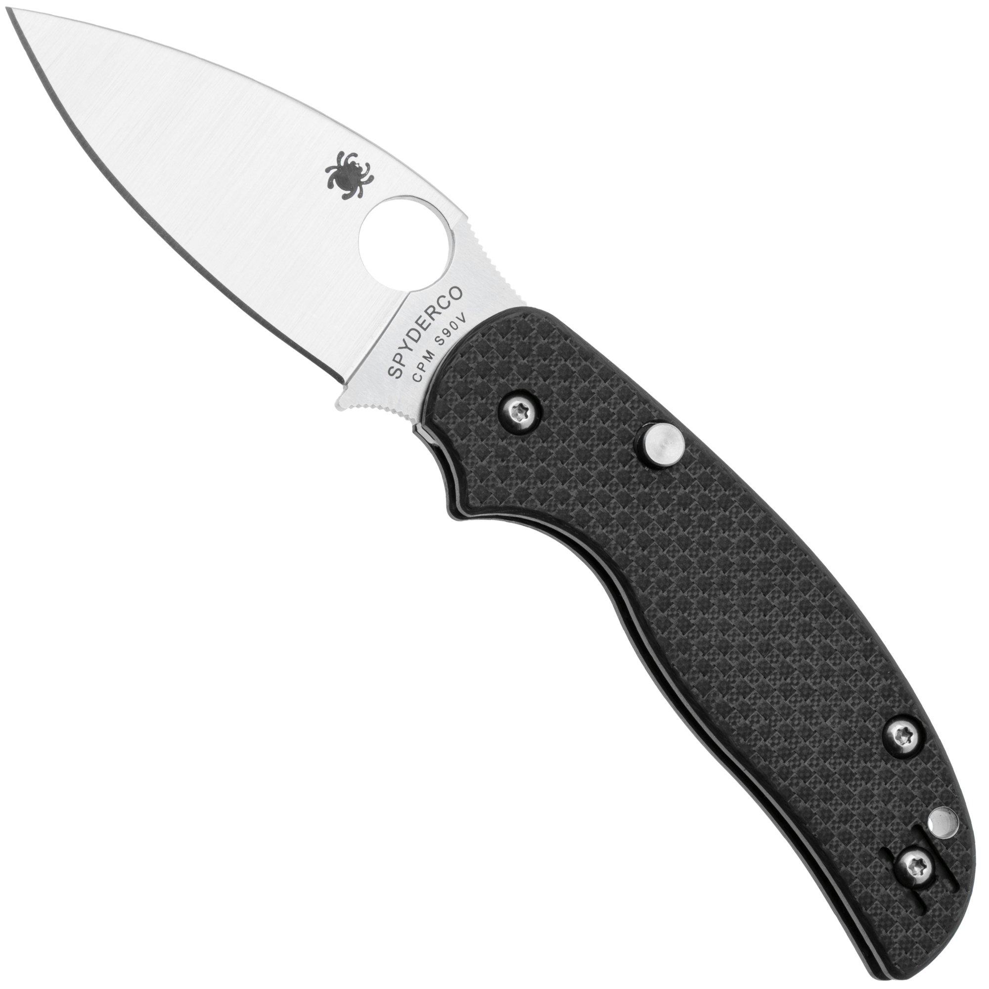 Spyderco Sage 6 Button Release Compression Lock CPM S90V C123CFBCLS90VP Carbon Fiber, Sprint Run Taschenmesser