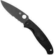 Spyderco Resilience Lightweight Black C142PSBBK FRN partly serrated zakmes