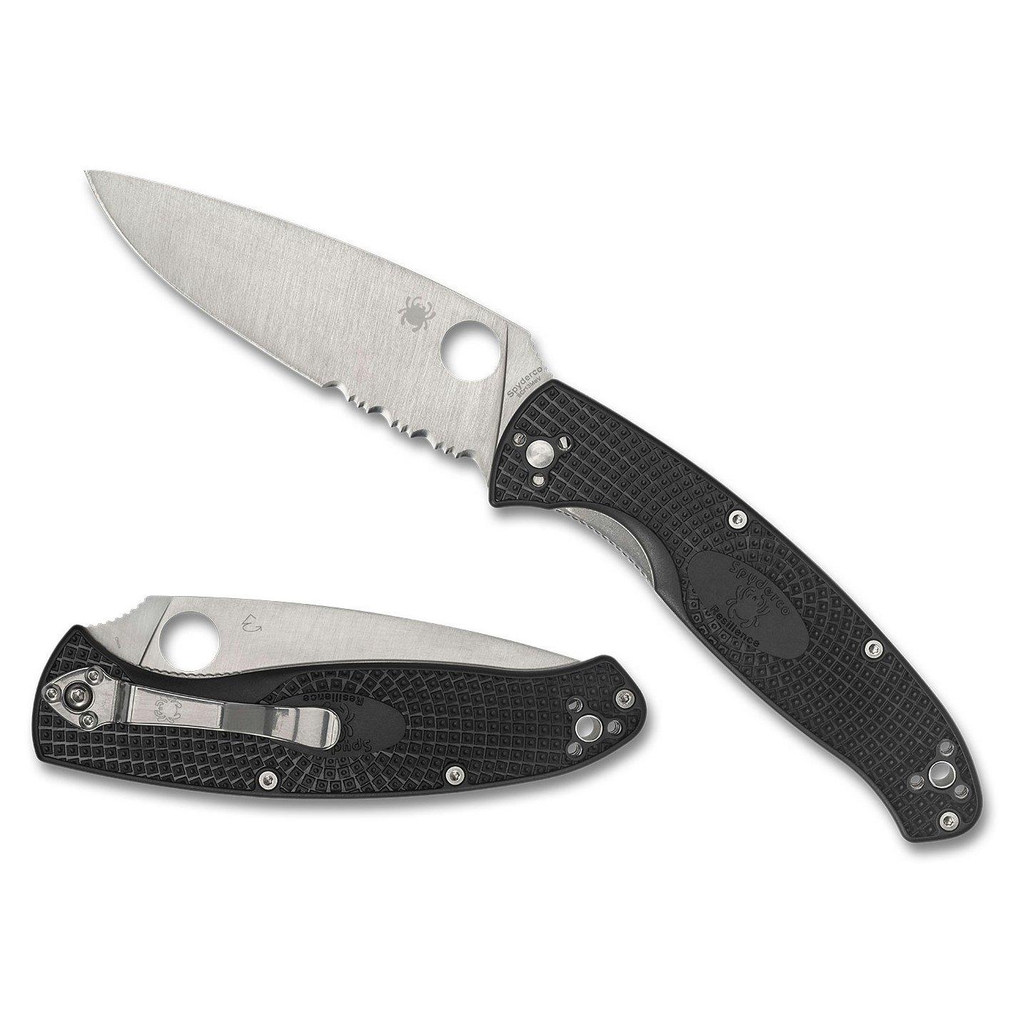 Spyderco Resilience Lightweight C142PSBK FRN partly serrated Taschenmesser