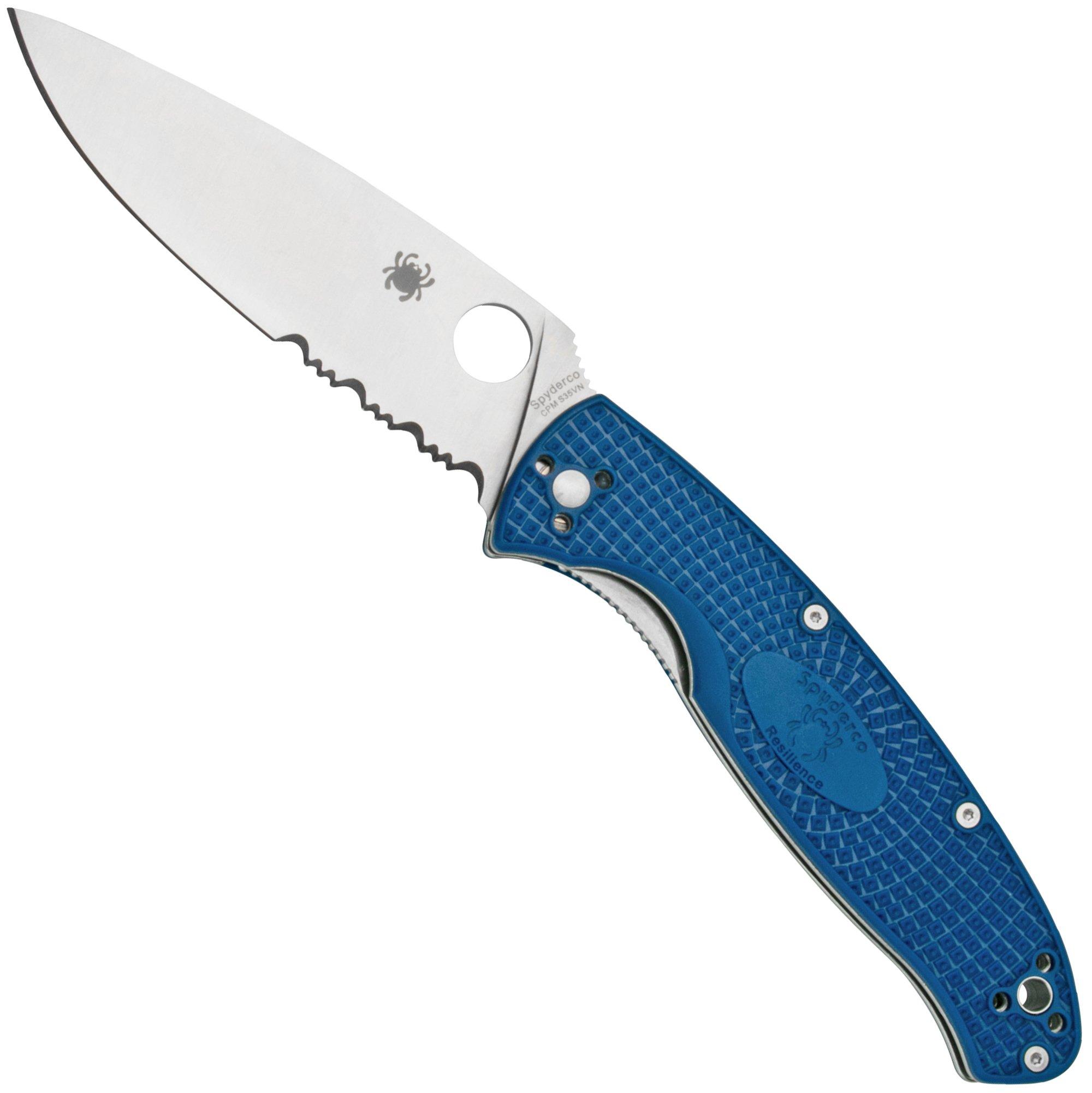 Nóż składany Spyderco Resilience Lightweight S35VN Blue C142PBL FRN, ostrze częściowo ząbkowane