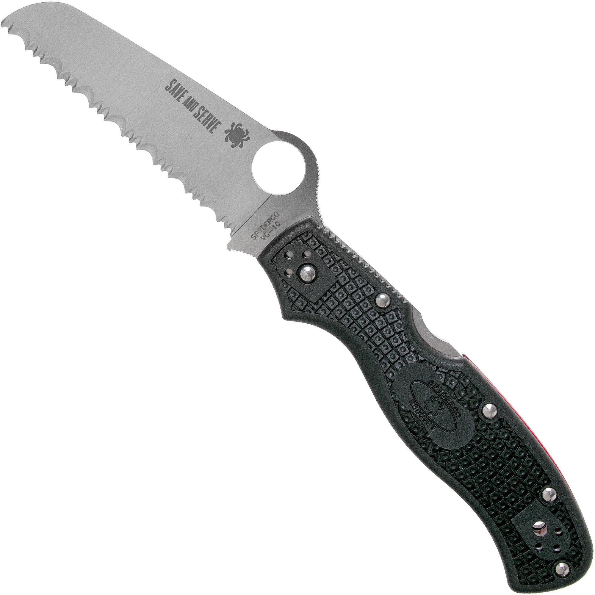 Spyderco Rescue 3 Thin Red Line C14FSBKRD3 couteau de survie dentelé
