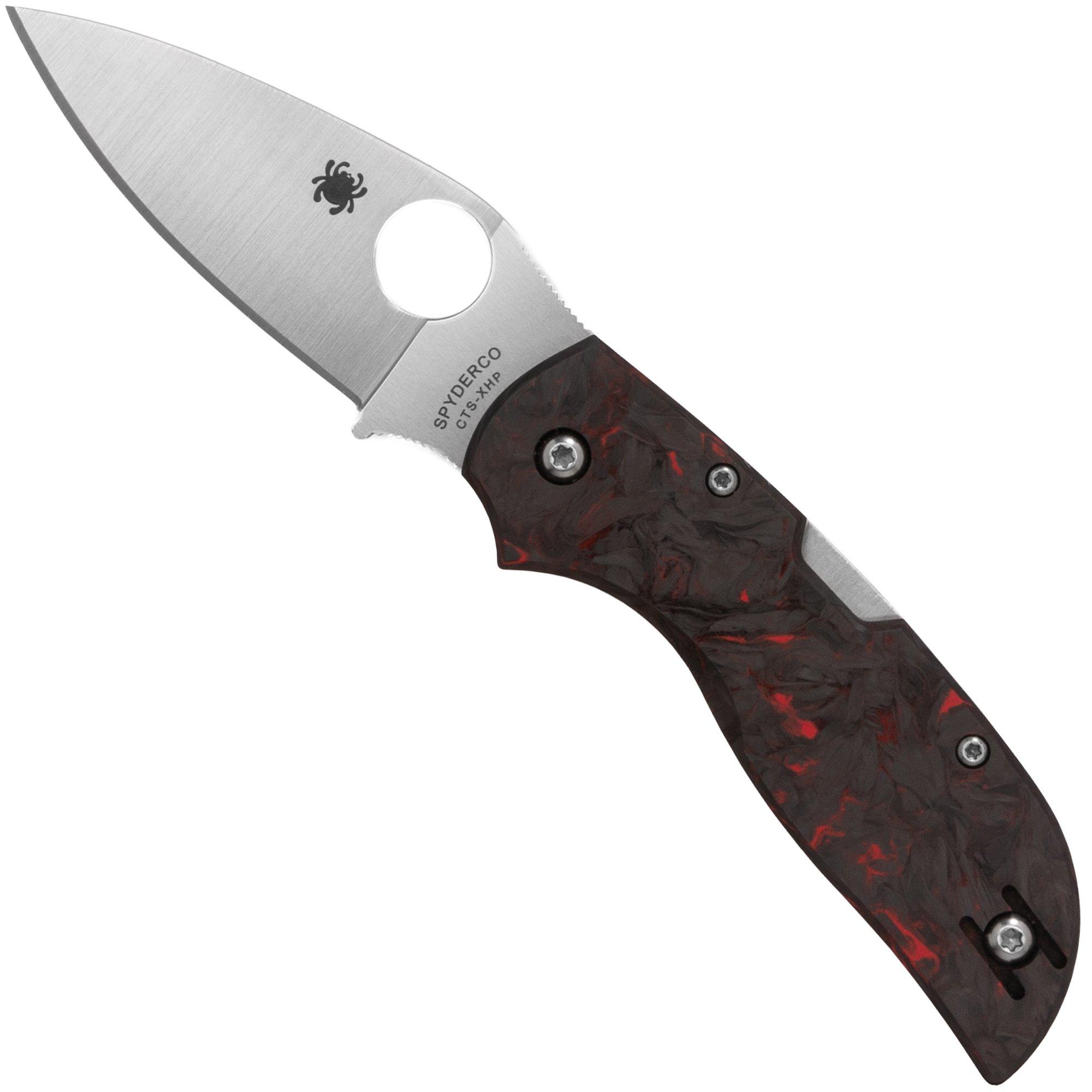 Spyderco Chaparral Red Fatcarbon C152CFRDP Satin CTS-XHP, Carbon Fiber, pocket knife
