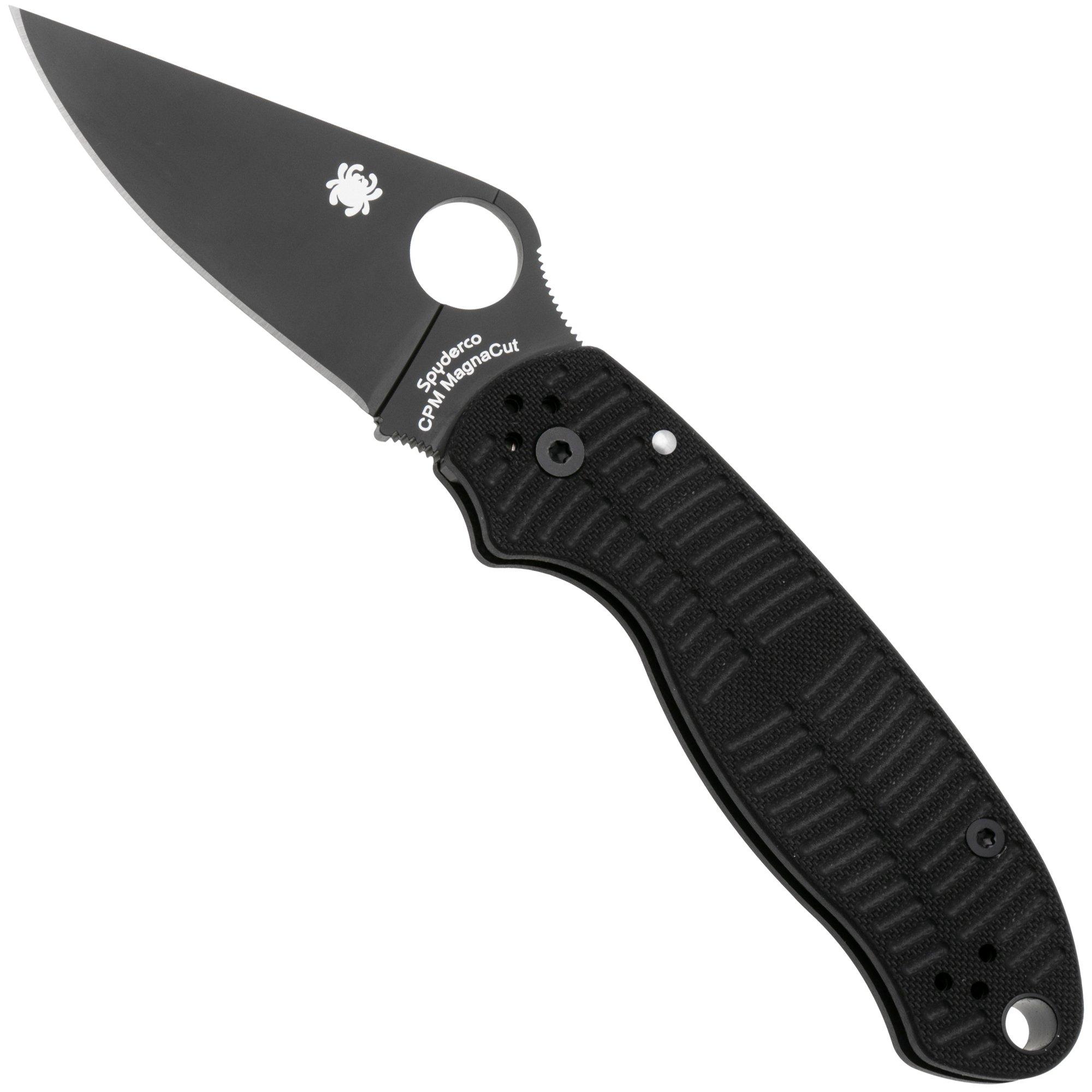 Spyderco Para 3 Salt Black DLC CPM MagnaCut C223GMCBKP Black G10, Taschenmesser