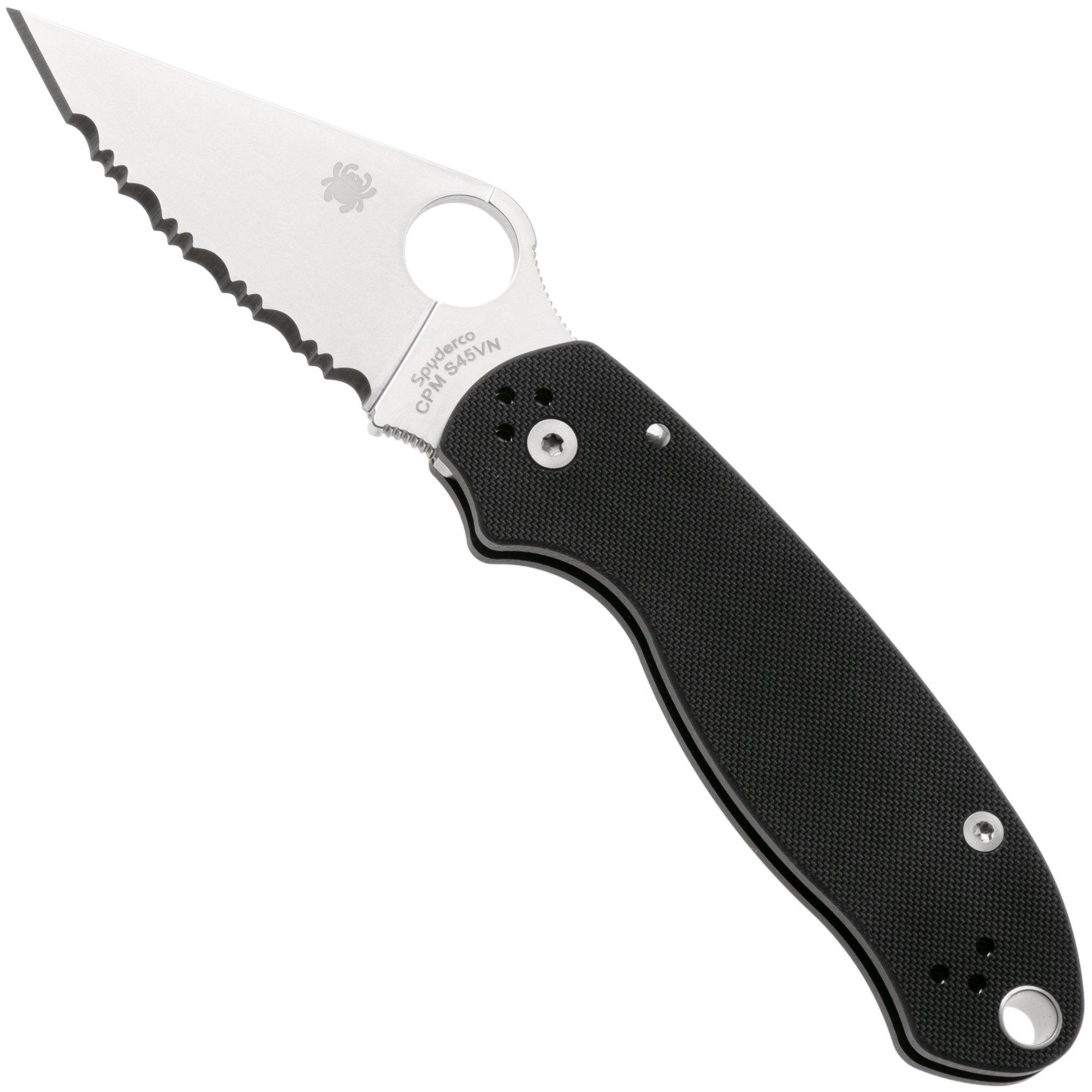 Nóż składany Spyderco Para 3 C223PBK, ostrze ząbkowane