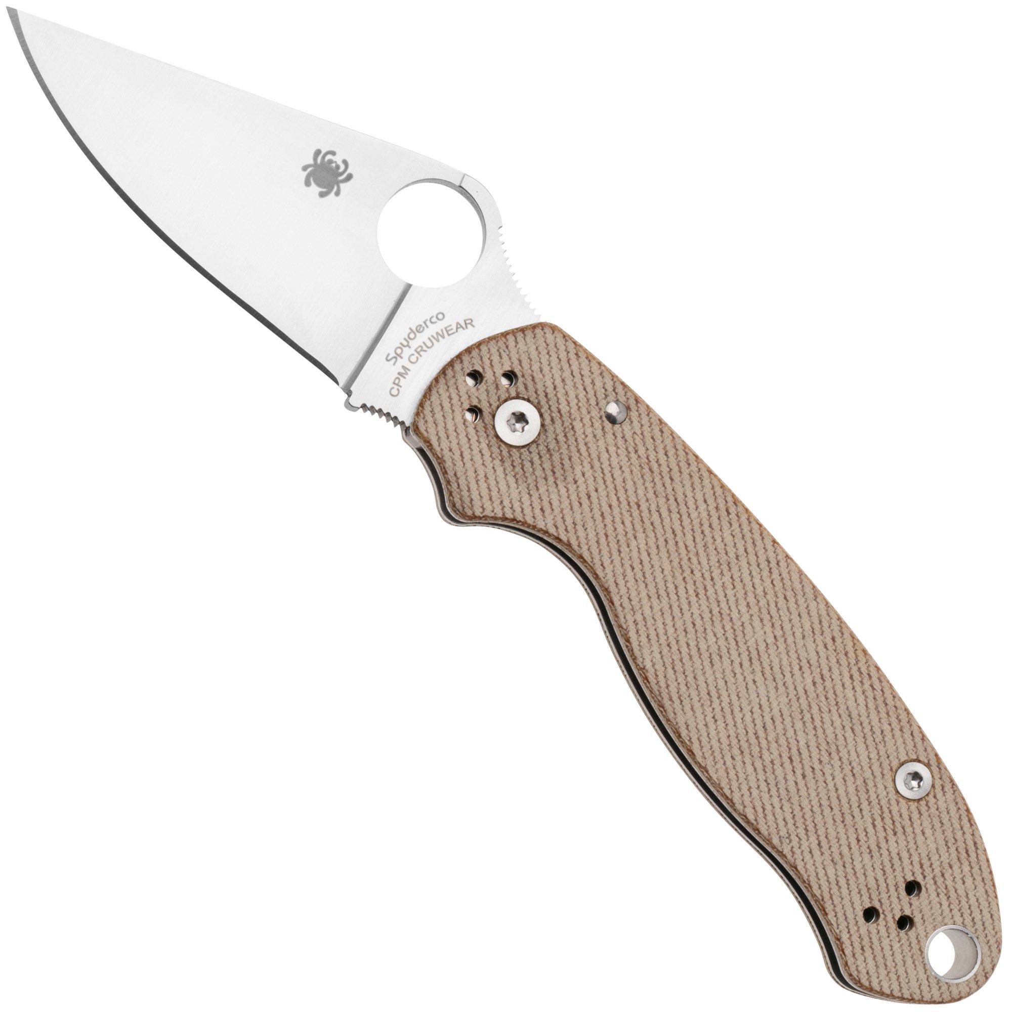 Nóż składany Spyderco Para 3 CPM Cru-Wear C223MPCW Brown Canvas Micarta