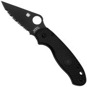 Spyderco Para 3 Lightweight Black C223SBBK Black FRN, serrated pocket knife