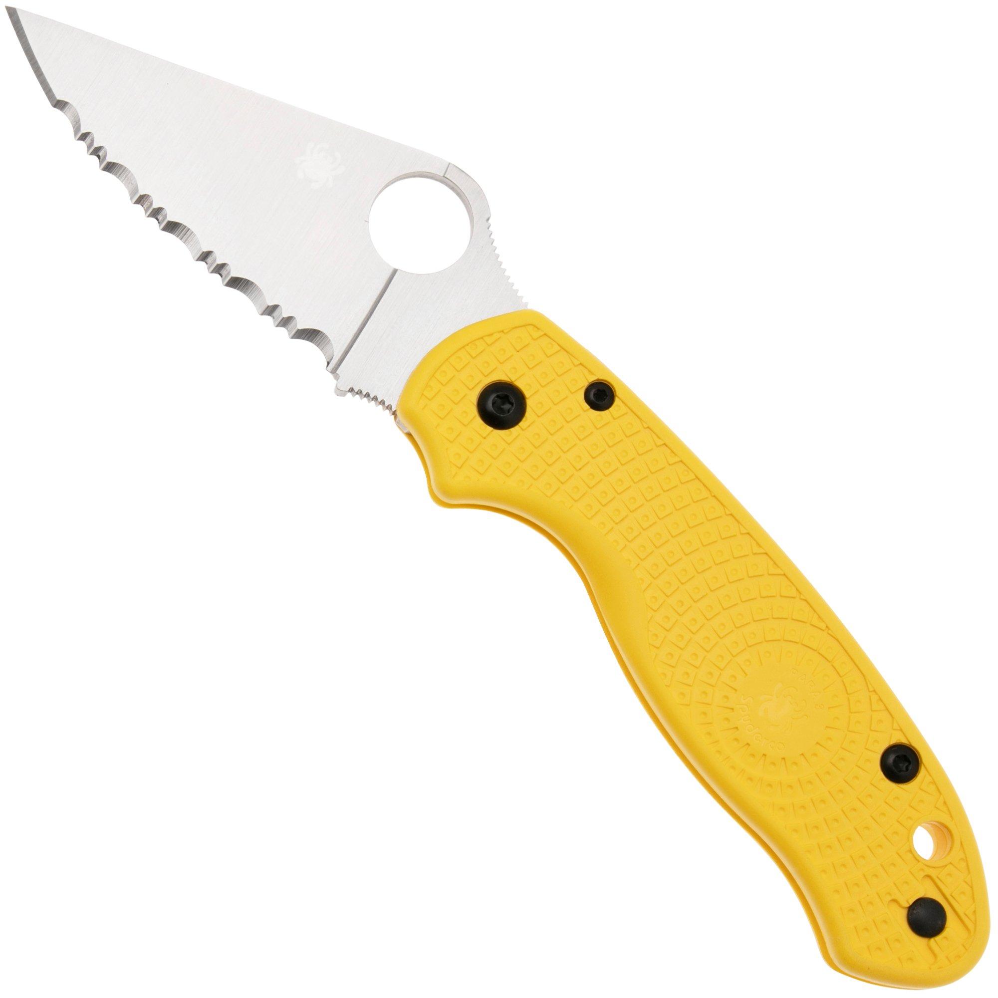 Nóż składany Spyderco Para 3 Salt Lightweight CPM MagnaCut C223SYL Yellow FRN, ząbkowany