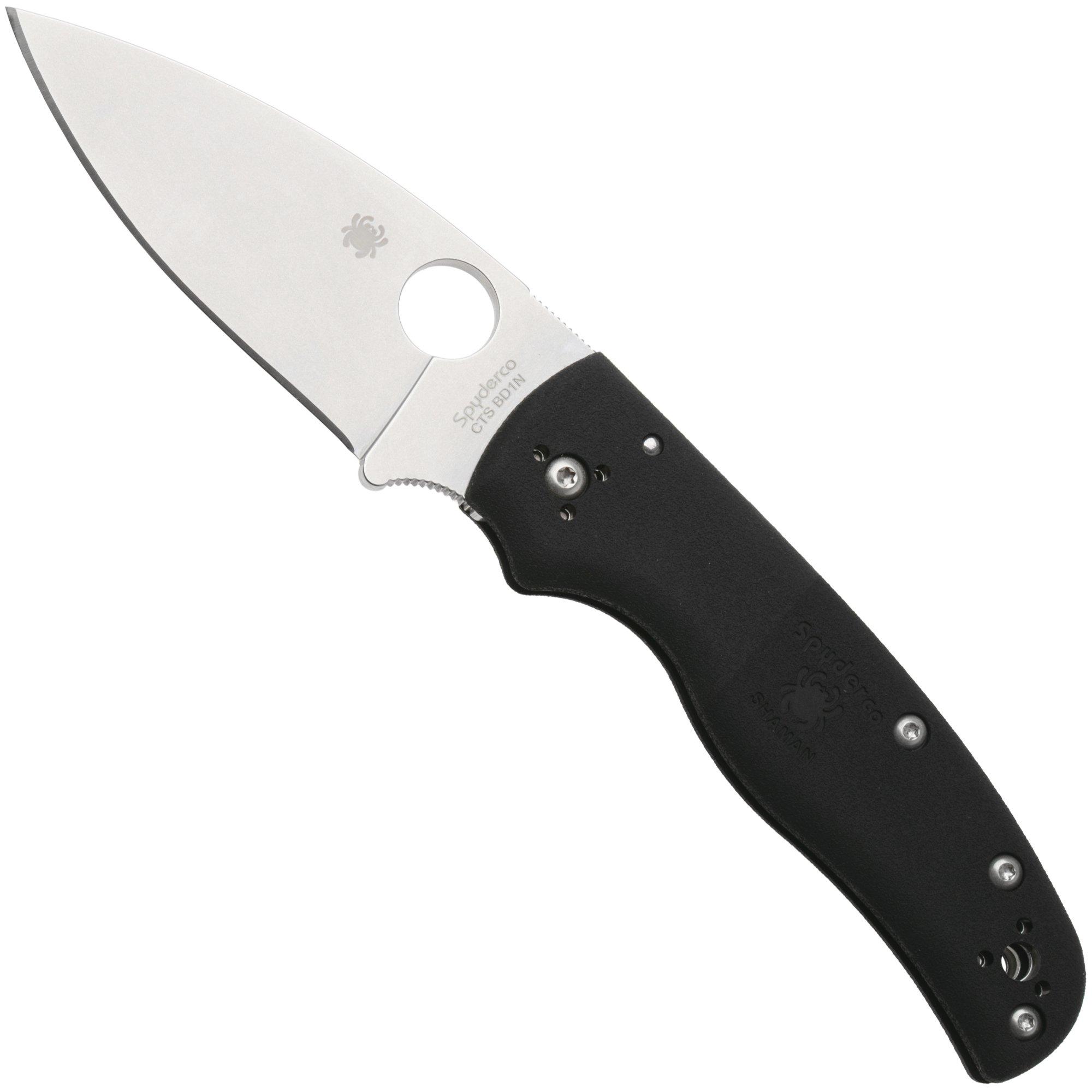 Spyderco Shaman Lightweight C229PBK CTS-BD1N, Black FRN, pocket knife, Sal Glesser design