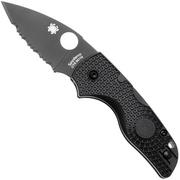 Afbeelding voor Spyderco Lil’ Native Lightweight Backlock Black DLC C230SBBK Black FRN, serrated zakmes