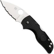 Afbeelding voor Spyderco Lil’ Native Lightweight Backlock 230SBK Black FRN, serrated zakmes