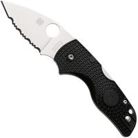 Afbeelding voor Spyderco Lil’ Native Lightweight Backlock 230SBK Black FRN, serrated zakmes