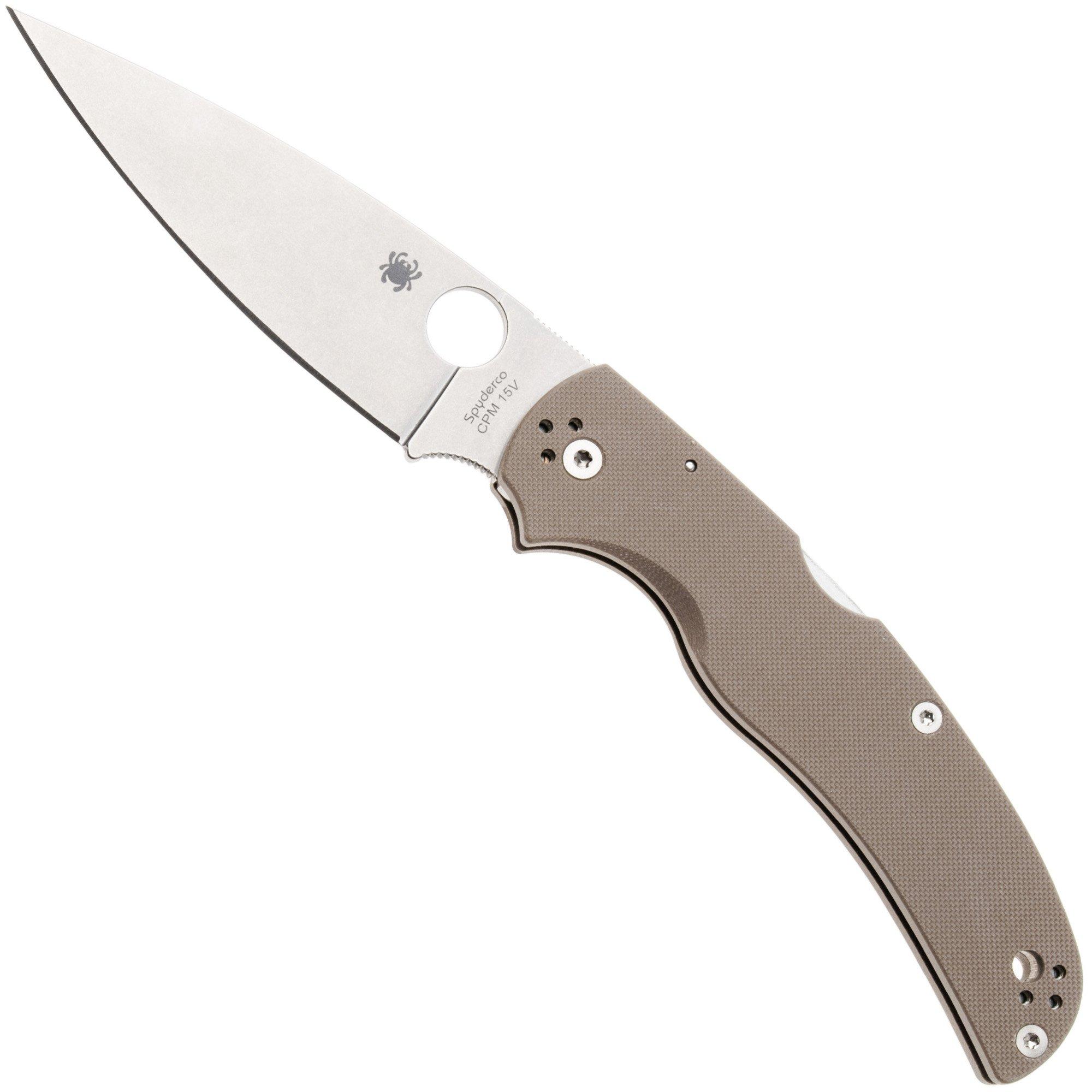 Spyderco Native Chief C244GPBN15V, Sprint Run, Stonewashed CPM 15V, Brown G10, navaja